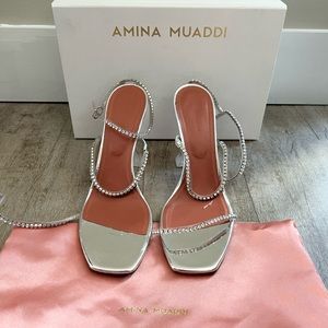 Amina Muaddi
Gilda Crystal-Embellished Sandals
